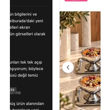 Artemia Home 8 Parça Ayaklı Sunum Kasesi ve Tepsi Seti - Gümüş Renk Kahvaltılık, Çerezlik, Tatlı ve Ikramlık Servis Takımı