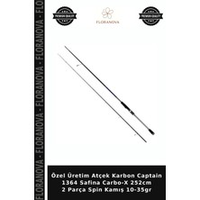 Floranova Özel Üretim Atçek Karbon Captain 1364 Safina Carbo-X 252CM 2 Parça Spin Kamış 10-35GR