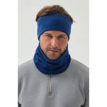 Butikgiz %100 Mikro Polar Esnek Çok Fonksiyonlu Boyunluk + Saç Bandı Erkek Kışlık Set