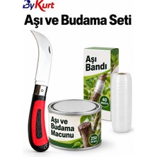 ByKurt Aşı ve Budama Seti Aşı Bıçağı Aşı Bandı Budama Macunu 3 Parça