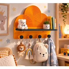 Liya Gift Collection Kişiye Özel 3D Baskı Bulut Duvar Rafı Anahtarlık Askılığı Antre ve Çocuk Odası Düzenleyici