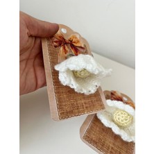 NurEra Design El Örgüsü Inci Detaylı Midye Anahtarlık/nişan ve Nikah Hatırası(10'u Paket)