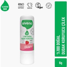 Siveno %100 Doğal Dudak Koruyucu Çilek Bitkisel Lip Balm Dudak Kremi Nemlendirici Parlatıcı Onarıcı 6 G