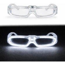 TCX Glow Efektli Beyaz LED Işıklı Gözlük 3 Modlu Eğlence Için