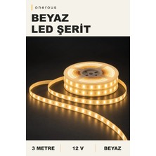 Onerous 3 M 12V Beyaz LED Şerit, Yapışkanlı