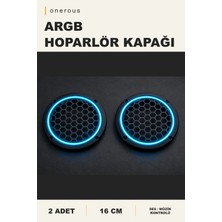 Onerous 2 Adet 16 cm Argb LED Hoparlör Kapağı, Müzik Kontrollü