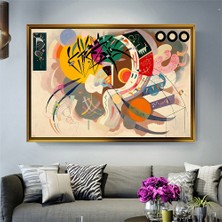  Giyense Tablo  Wassily Kandinsky Soyut Sanat Çerçeveli Tablo Modern Geometrik Çizim Duvar Dekoru Salon ve Çalışma Odası Tablosu