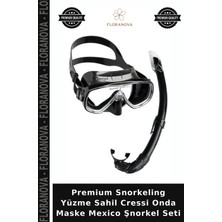 Floranova Premium Snorkeling Yüzme Sahil Cressi Onda Maske Mexico Şnorkel Seti