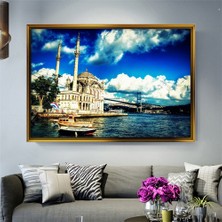  Giyense Tablo  Ortaköy Camii ve Boğaz Köprüsü Çerçeveli Tablo Istanbul Manzaralı Duvar Dekoru Salon ve Ofis Tablosu