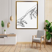 Giyense Tablo Modern Tek Çizgi Art Eller Tasarımlı Minimalist Siyah Beyaz Duvar Tablosu Salon Ofis Dekoratif Kanvas Tablo