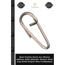 Floranova Özel Üretim Deniz Avı Misina Halkası Hobi Albastar Deluex Knot Clip Kilitli Klipsli Olta Fırdöndüsü