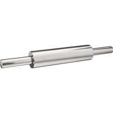 ® Paslanmaz Çelik Merdane – Hamur Açma Rulosu Dönmeli Metal Oklava – Ergonomik Saplı Döner Başlıklı