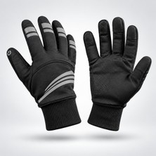 Heugers Raptor Force Touch-Pro Neopren Kışlık Uzun Parmak Bisiklet Eldiveni (Phantom Black)