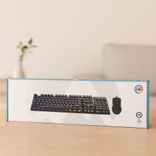 Hace Bazaar Kablolu Rgb Oyuncu Klavye ve Mouse Seti - Siyah