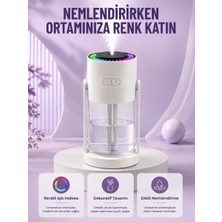 Hace Bazaar Sessiz Hava Nemlendirici Renkli Gece Işıklı Otomatik Kapanma Özellikli Nemlendirme Cihazı