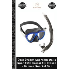 Floranova Özel Üretim Snorkelli Dalış Spor Tatil Cressi Fiji Maske - Gamma Şnorkel Set
