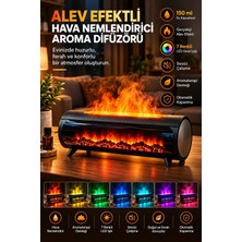 Argesco Mühendislik Şömine Görünümlü Hava Nemlendirici 150 ml 7 Renk LED Işıklı Ultrasonik Hava Nemlendirici Siyah