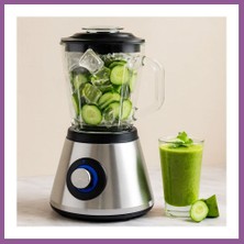 Ren.ga.renk Doğrayıcı Blender 400W 1.5l Cam Hazne 6 Bıçak Buz Kırıcı Rengaren