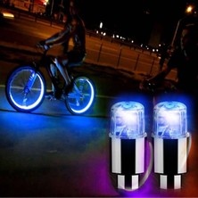 TCX Gece Parlayan Mavi LED Lastik Sibop Kapağı 2'li Set