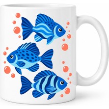 Ny Joy Akvaryumsuz Balık Deseni Tasarımlı Porselen Kupa - Model 615 Nyjoybz