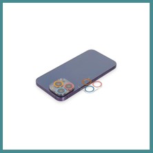 Trendexa iPhone 13 Pro Max Uyumlu Renkli Kamera Lens Koruma Cam - Pembe-Mavi Mac