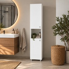 Özcan Mobilya Mira Çok Amaçlı Dolap - Banyo Boy Dolabı - Kiler Dolabı - 35 cm Modern Tasarım