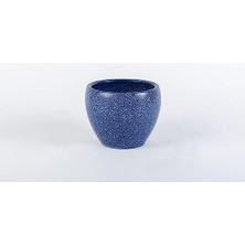 Trendexa Topsan Tamago Beyaz Granit Desenli Mavi Kaktüs ve Sukulentlik Saksı (Beyaz-Mavi)