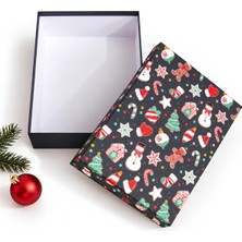 Str Store Yılbaşı Hediye Kutusu – 36X26X11 cm Noel Temalı Kapaklı Hediye Kutusu | Dayanıklı Karton, Varak Detaylı Yeni Yıl Hediye Paketi Kutusu Model 2