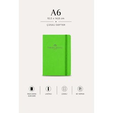 Str Store Faber Not Defteri Küçük Boy, Çizgili, 80 Yaprak, Suni Deri (Yeşil)