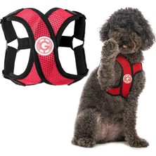 Str Store Comfort x Step-In Köpek Tasması, Boğulmaz, Mikro Süet Süslemeli ve Patentli x Çerçeveli, Kırmızı, Beden Xl