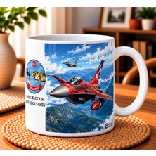 Patili Baskı Türk Hava Aracı Serisi THAPB0014 - F-16 Savaşan Şahin 192. Kaplan Filo Tasarımlı 330 ml Porselen Kupa Bardak