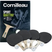 aklow akyoleticaret Sport Pack Quattro Ittf Onaylı Masa Tenisi 4 Raket + 4 Top Set