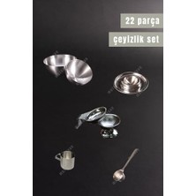Pratik Ev Paslanmaz Çelik Çeyiz Seti 22 Parça - Mutfak/sofra Gereçleri - Kahvaltılık/set 22 Parça