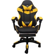 aklow akyoleticaret Xandor XG300 Oyuncu Koltuğu Ayak Dayamalı Gaming Koltuk Çift Renk Deri 135° Yatabilen Boyun Bel Yastıklı Bilgisayar Sandalyesi - Sarı