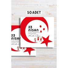 Metranya 50 Adet 23 Nisan Bileklik Kartı 23 Nisan Tebrik Kartı Çocuk Bayramı Hediyelik Öğrenciye Hediye Seti