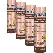 aklow akyoleticaret Vitamin C & Sambucus Nigra & Çinko 15 Efervesan Tablet - Bağışıklık - Karışık Meyve Aromalı (4 Paketi)