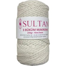 aklow akyoleticaret Sultan 3 Büklüm Makrome Ipi 250 G 000 Açık Krem