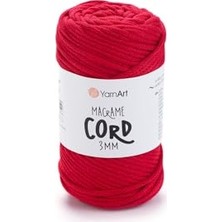 aklow akyoleticaret Yarnart Macrame Cord 3 mm - Makrome El Örgü Ipi KIRMIZI-773