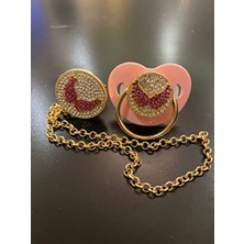 Kazan Hobi Taşlı Melek Kanat Emzik & Emzik Zinciri Pembe