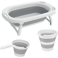 Kazan Hobi Katlanabilir Bebek Küveti Seti - Ergonomik Banyo Kovası ve Maşrapası, CAN.BABY.032