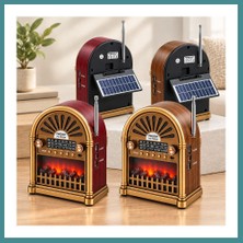 Bezos Trendexa Solar Şarjlı Retro Bluetooth Radyo Hoparlör - Am/fm/sw, Usb/type-C Mac