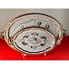 Kazan Hobi Bakır Oval Tepsi 2'li Karışık