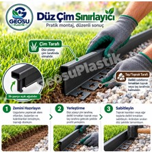 Geosu Siyah Düz Peyzaj Sınırlayıcı 2,5 Metre( 1x2,5 M)Çim/mıcır Ayracı,bordür,taş,toprak,çim Bariyeri