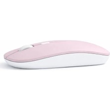 Kazan Hobi Profesyonel Kablosuz Mouse Bluetooth Dongle Destekli Şarjlı Batarya Sessiz ve Ergonomik Tasarım Pembe