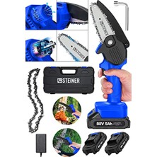 Kazan Hobi Alman 88 V 5 Ah Çift Akülü Dal Kesme Budama Testere Bıçkı Makinesi Çantalı 10 cm Pala + Zincir - ST0518R215400353