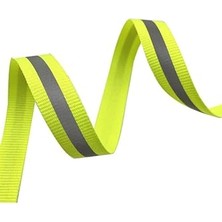Kazan Hobi Neon Sarı Reflektörlü 10 mm 5 mt Yansıtıcı Dokuma Şerit Bant