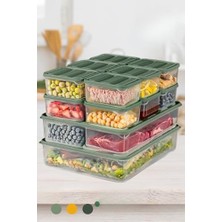 Kazan Hobi Saklama Kabı, Buzdolabı Düzenleyici Seti, 14 Parça, 25X20X25 Cm, Plastik, Bpa Içermez, 2X3500 ML+12X775 Ml, Mikrodalgaya Uygun, Gıda Servisi, Sızdırmaz