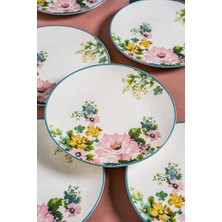 Kazan Hobi Spring 6 Parça Porselen Pasta Seti 19 cm