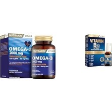 Kazan Hobi Vitals Omega-3 2000 Mg Epa + Dha Balık Yağı Içeren Takviye Edici Gıda 60 Kapsül + Vitamin B12 Sprey 1000 Μg Metilkobalamin, 15 ml
