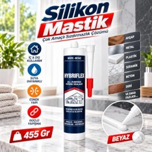 Kazan Hobi Beyaz Silikon Mastik 455 G Kapı Pencere Suya Dayanıklı Elastik Sızdırmazlık Dolgu Silikonu